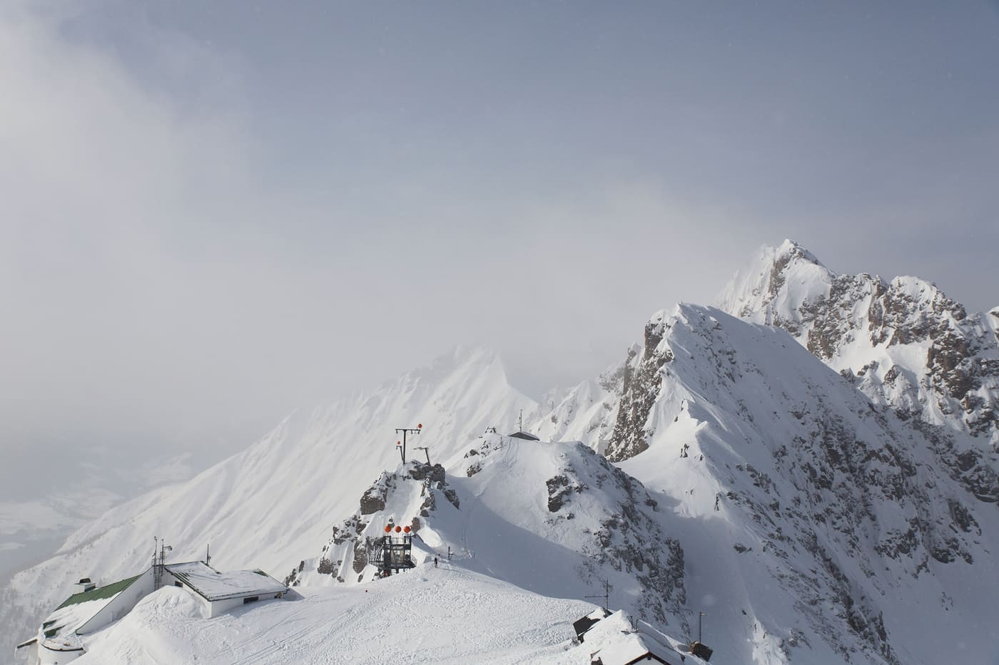 De Hafelekar boven Innsbruck in de winter